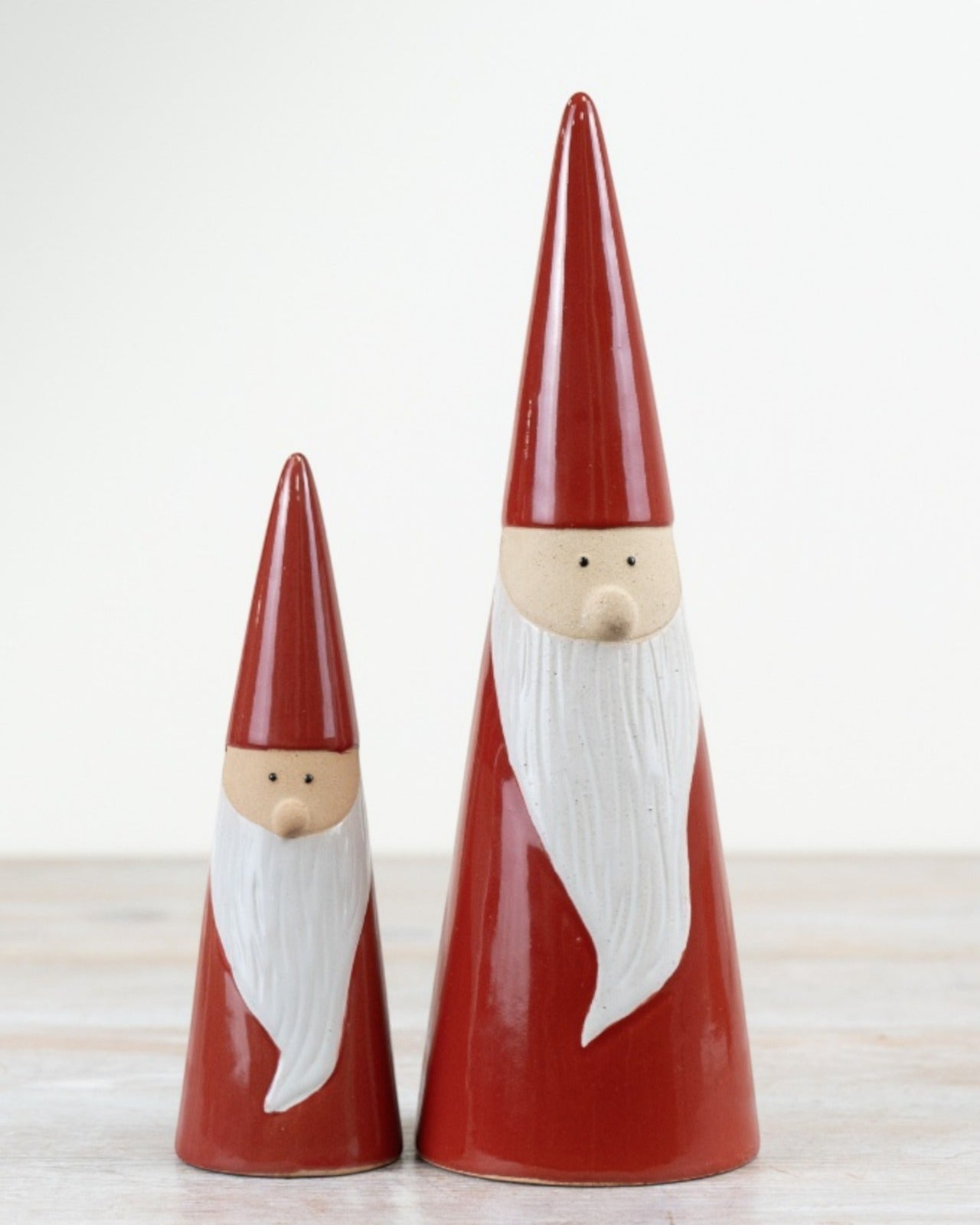 Red Santa Gonk Ceramic Ornament