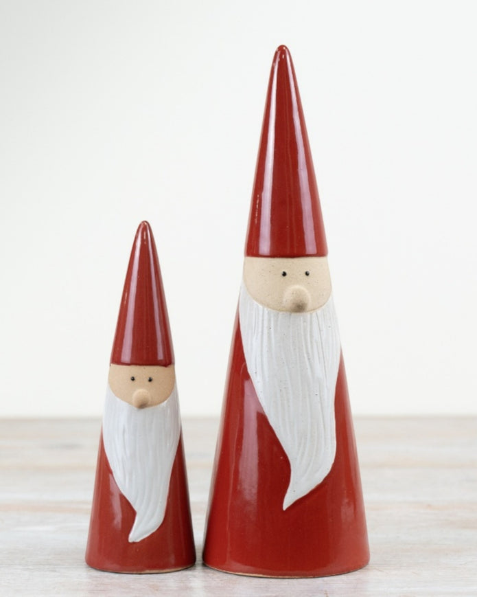 Red Santa Gonk Ceramic Ornament