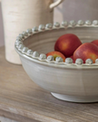 Round Large Neutral Bobble Edged Bowl