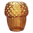 Orange Glass Acorn Tealight Candle Holder