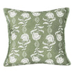 Ava Sage Green Cushion Cover, sage green floral cushion against white