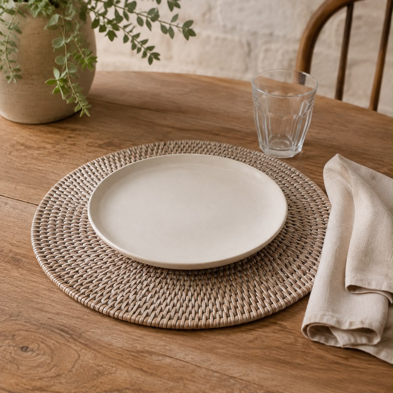 Wickham Rattan Round Placemats - Set of Two