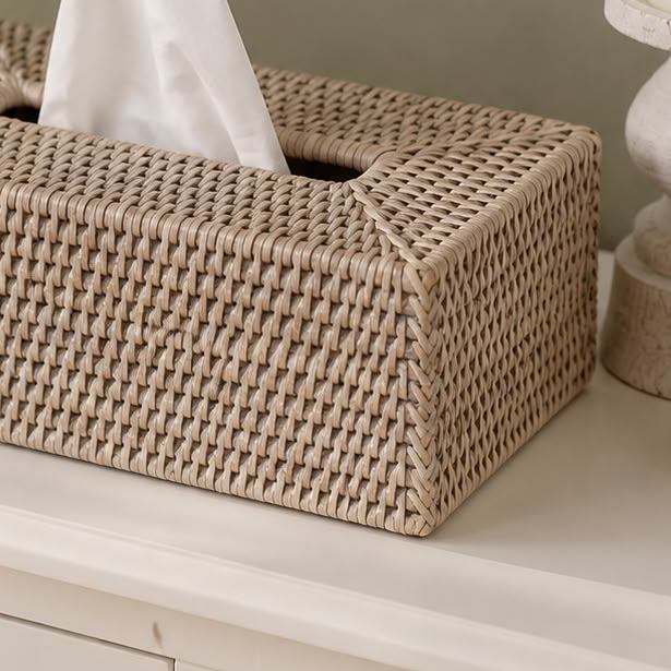 Wickham Rattan Oblong Tissue Box