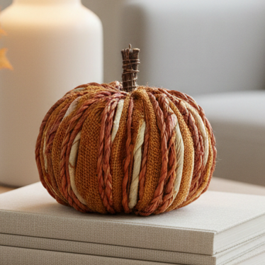 Orange Plaited And Dried Grass Pumpkin