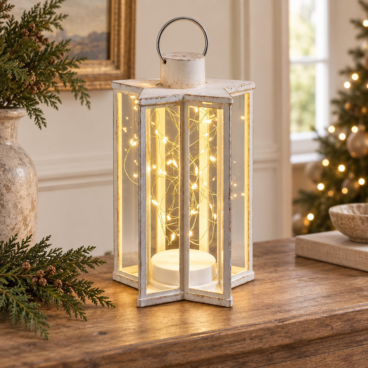 Starlight Cream Light Up LED Lantern