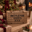 Mistletoe Kisses Medium Rattan Storage Basket