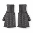 Grey Cosy Cable Knit Fingerless Gloves