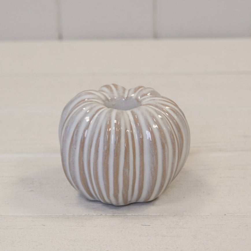 Ceramic Natural Pumpkin Dinner Candle Holder