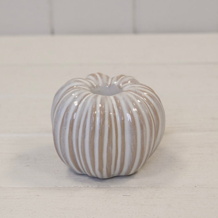 Ceramic Natural Pumpkin Dinner Candle Holder