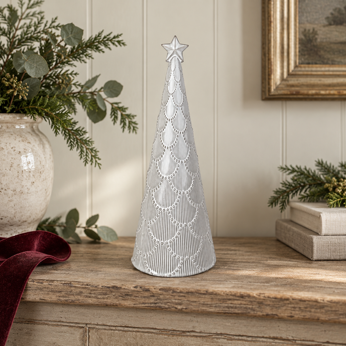Glazed Ceramic Tree Ornament – styled British country home view