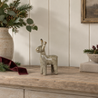 Beige Mottle Ceramic Reindeer Decoration – styled British country home view