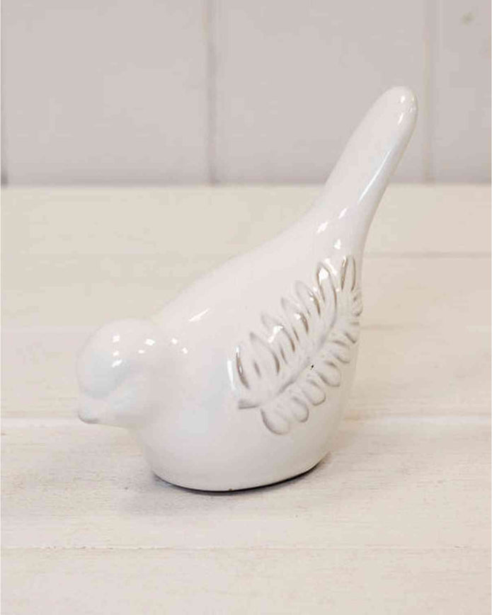 Ceramic Natural Bird With Olive Branch Detail