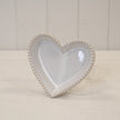 Natural Ceramic Heart Shaped Plate With Bobble Rim