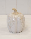 Medium Natural Glazed Taller Pumpkin With Oversized Leaves