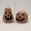 Chocolate Brown Ceramic Jack O Lantern Pumpkin