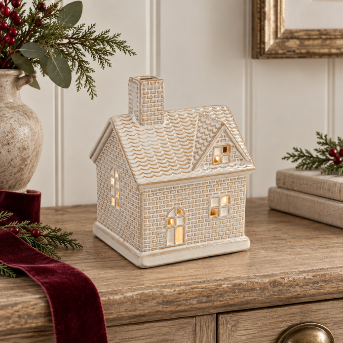 Ceramic Light Up LED House – styled British country home view