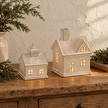 Ceramic LED houses in Small and Medium sizes styled side by side
