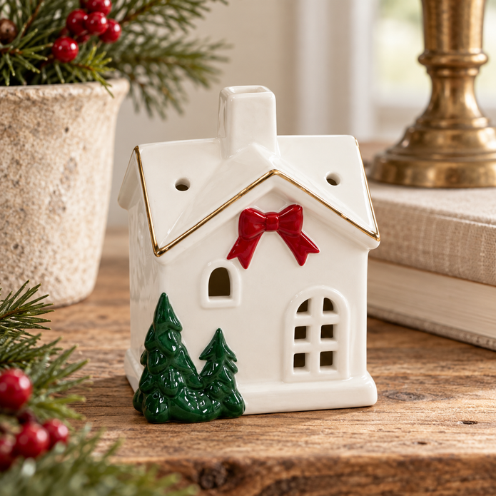 Christmas Home With Red Bow – close-up product detail