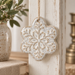 Ceramic Natural Hanging Detailed Snowflake – close-up product detail