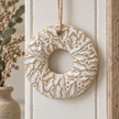 Ceramic Natural Hanging Wreath – close-up product detail