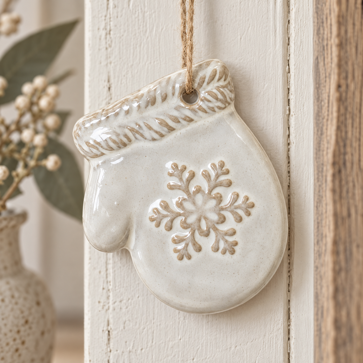 Ceramic Natural Hanging Mitten – close-up product detail