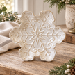Ceramic Natural Snowflake Plate – close-up product detail