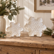 Natural ceramic snowflake plates in Small and Medium sizes styled side by side
