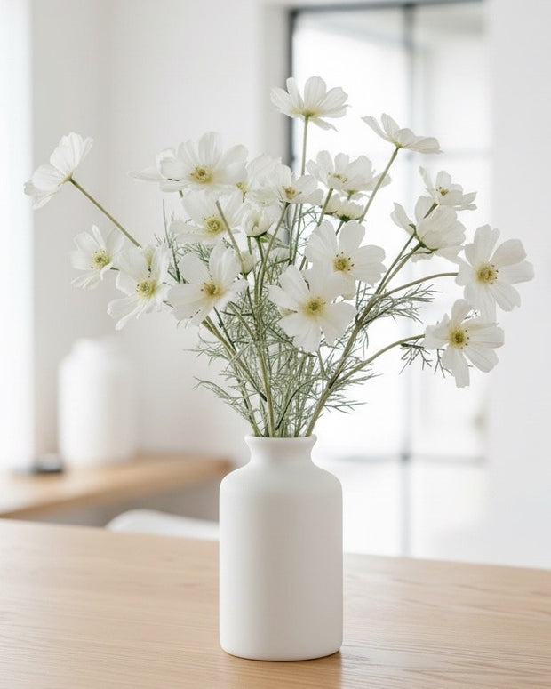Artificial Cream Cosmos Flower Stem from Starlight Express, showcasing lifelike cream-colored cosmos blossoms on a realistic plant stem.