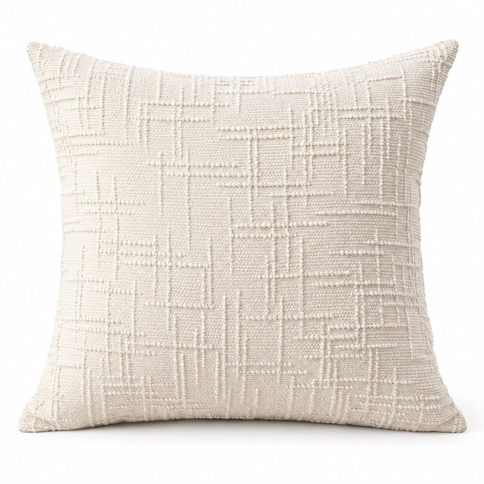 Cream Chenille Textured Cushion Cover