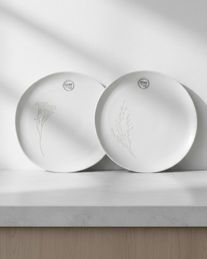 White Ceramic Floral Side Plate