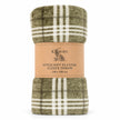 Olive Green Checkmate Rolled Fleece Blanket Throw