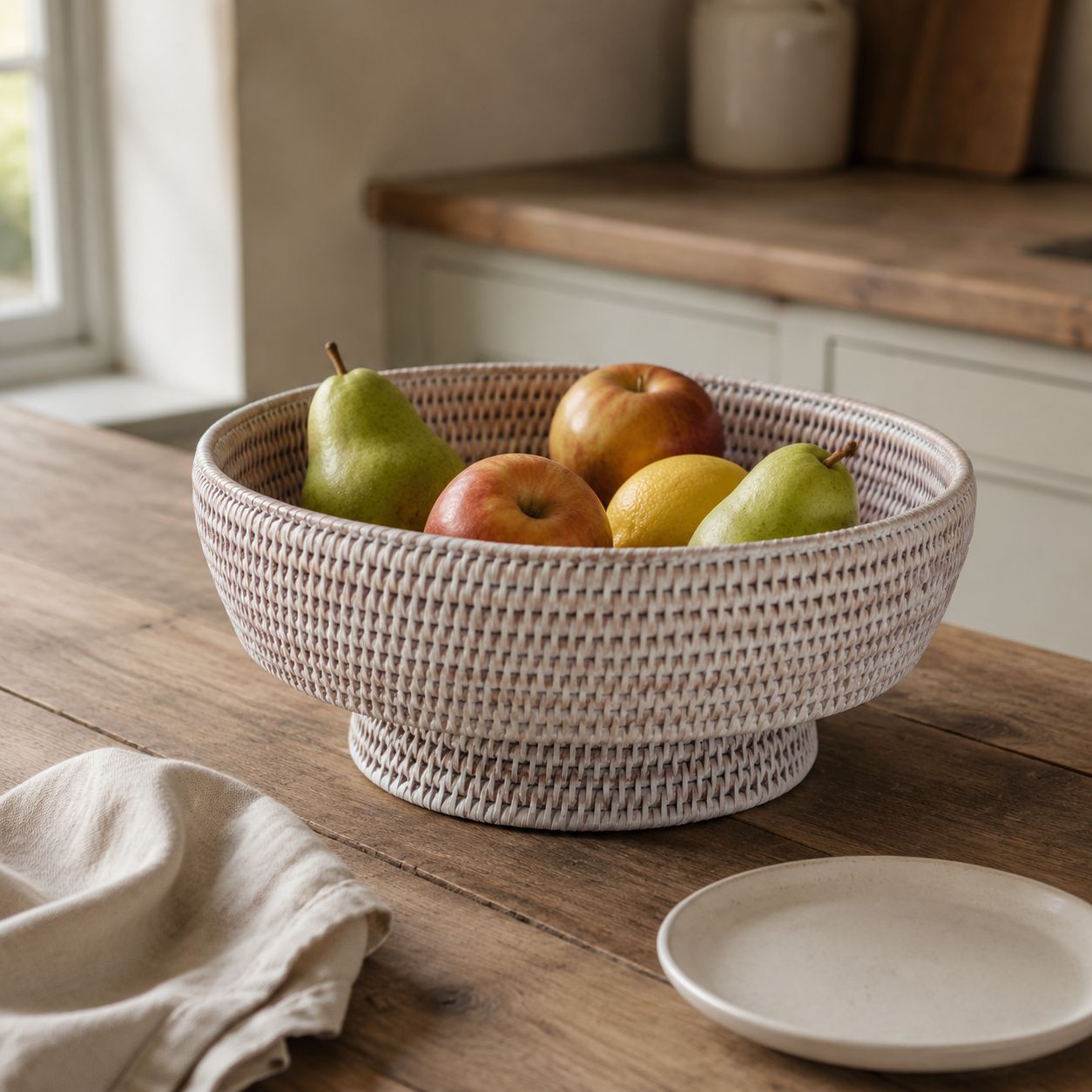 Rattan Footed Fruit Bowl
