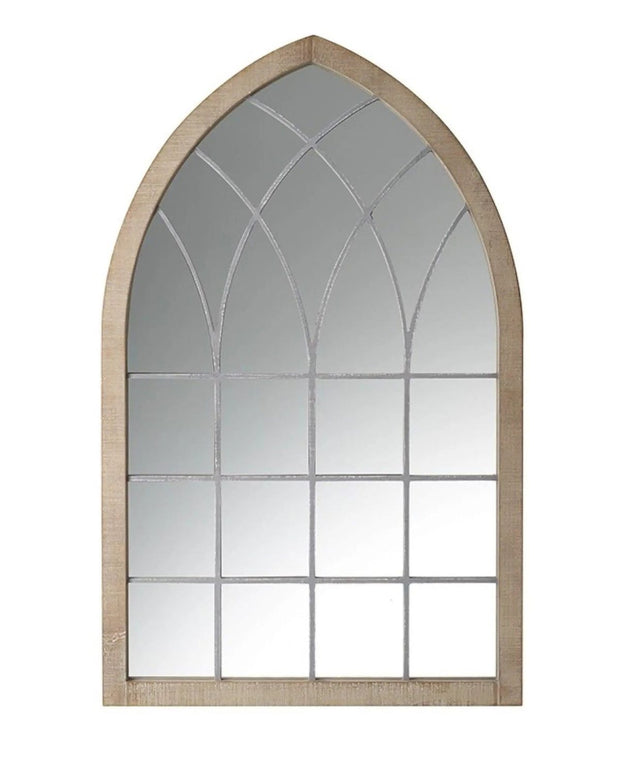Catherine Washed Wood Arched Window Mirror - Lulu Loves Home Lulu Loves Home 