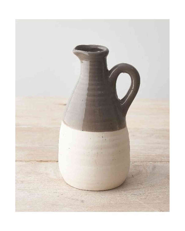 Ceramic Beige Two Tone Bud Vase