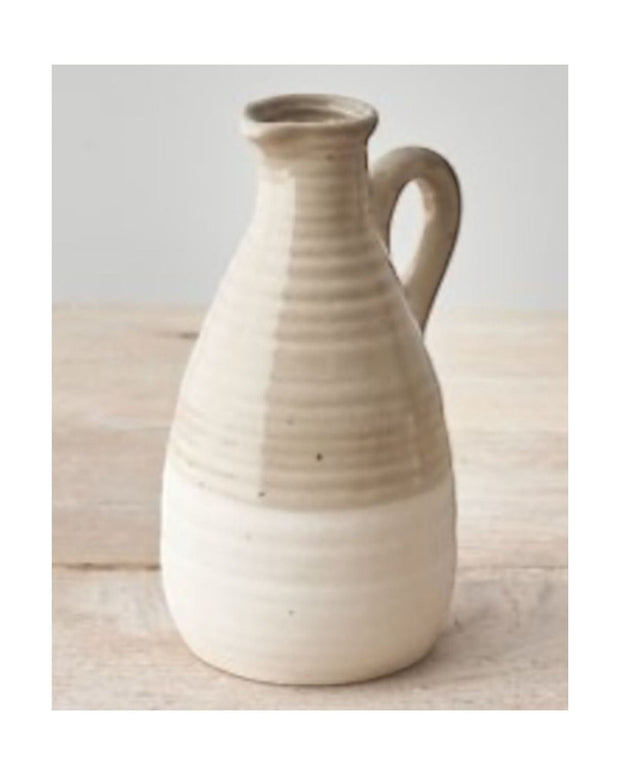 Ceramic Cream Two Tone Bud Vase