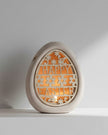 Ceramic ' Happy Easter ' Cut Out Light Up Egg