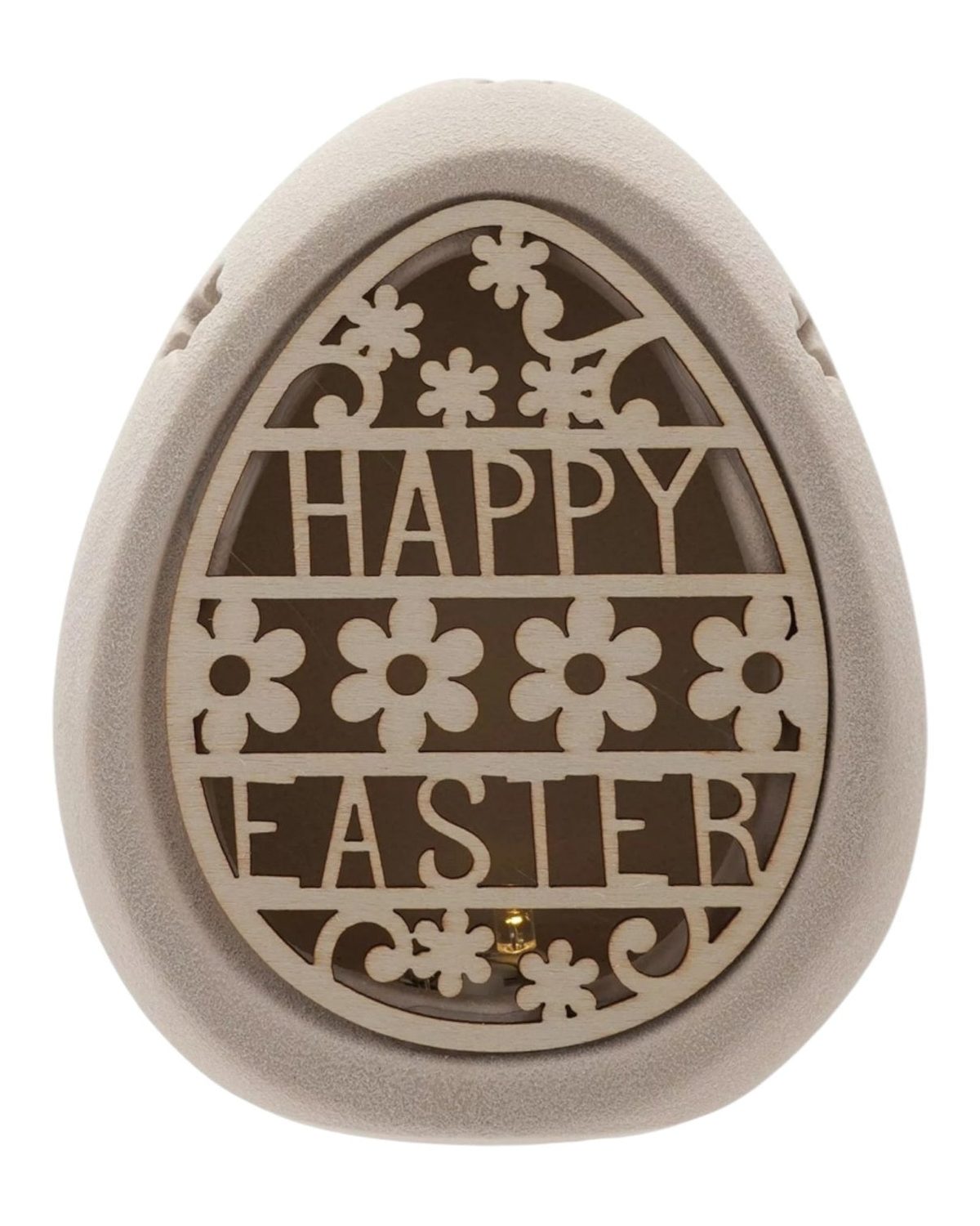 Ceramic ' Happy Easter ' Cut Out Light Up Egg