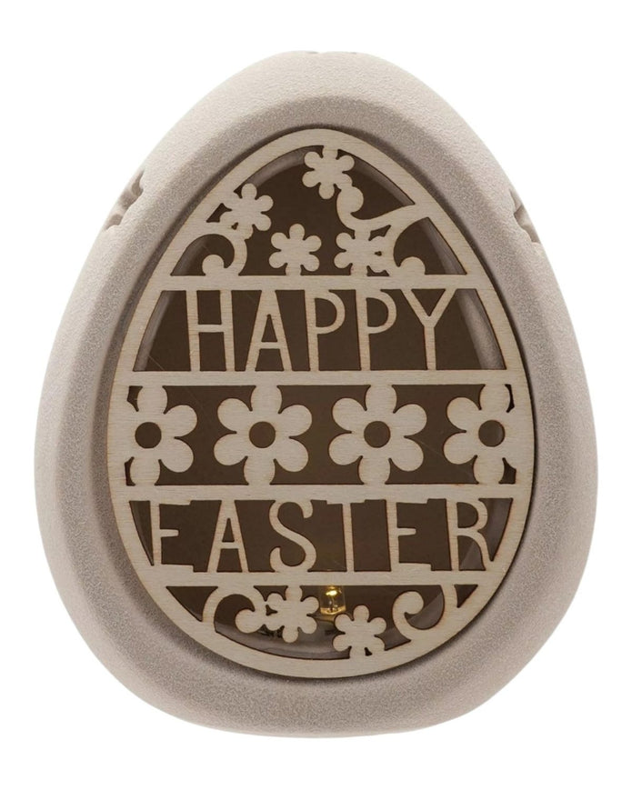 Ceramic ' Happy Easter ' Cut Out Light Up Egg