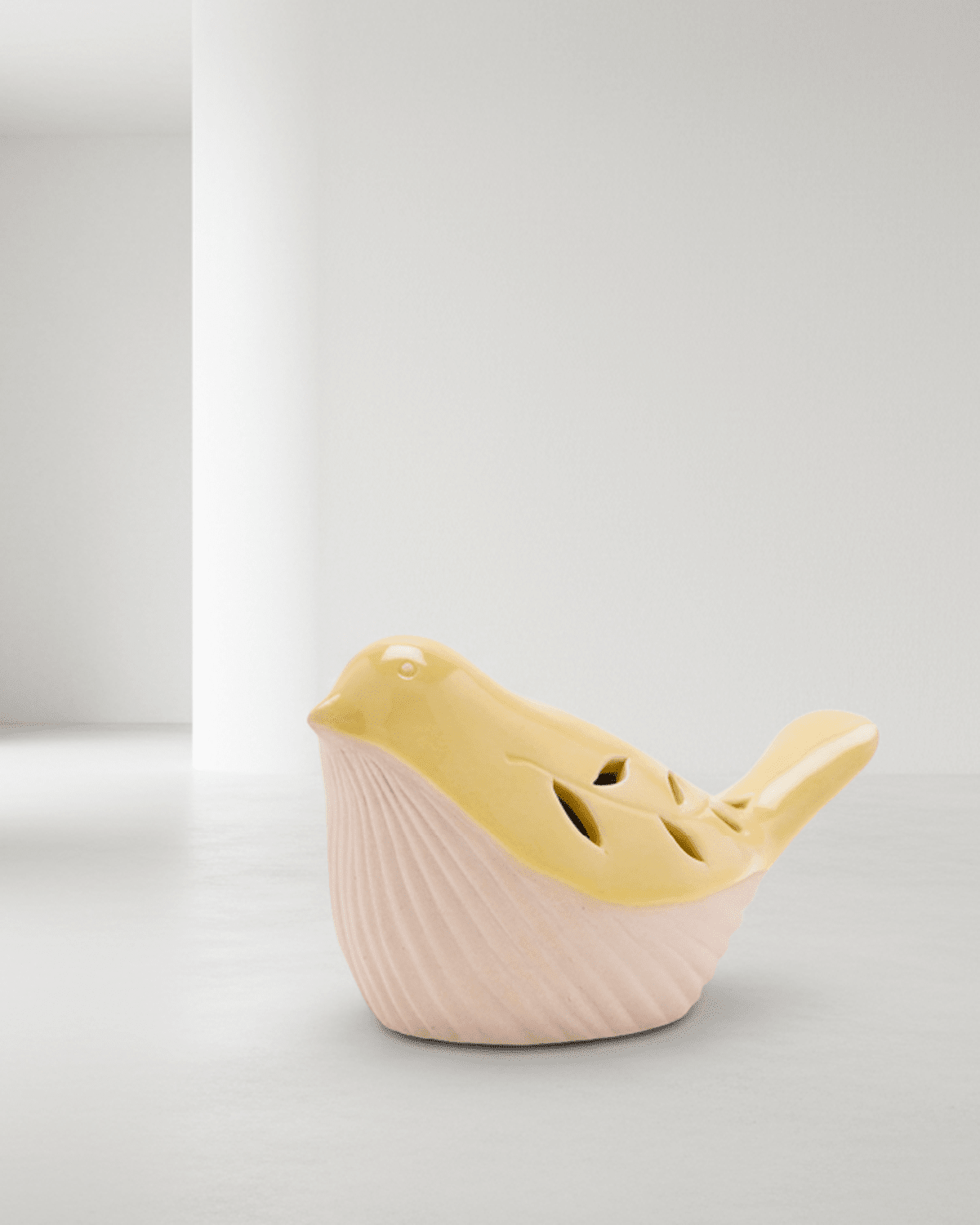 Ceramic Yellow Light Up Bird | LED Spring Decoration