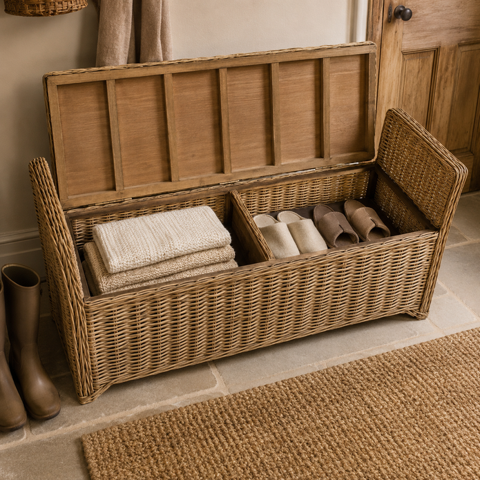 Rattan Rectangle Trunk Bench