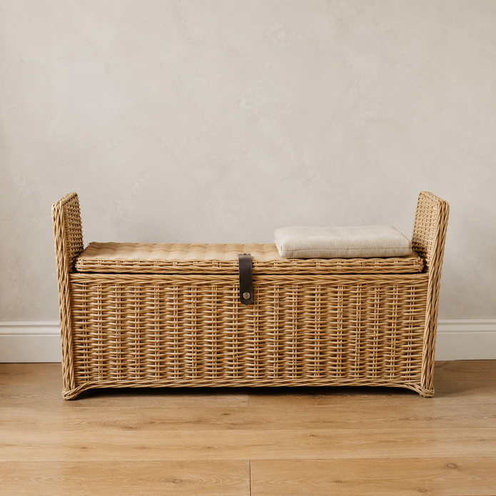 Rattan Rectangle Trunk Bench