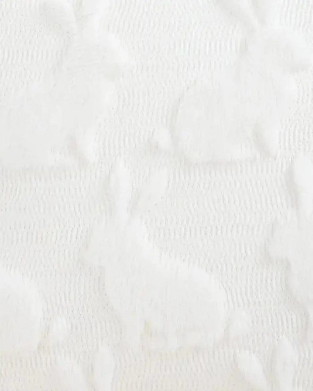 Chenille Cream Cushion Cover With Small Bunny Print - 45cm x 45cm -  Lulu Loves Home 