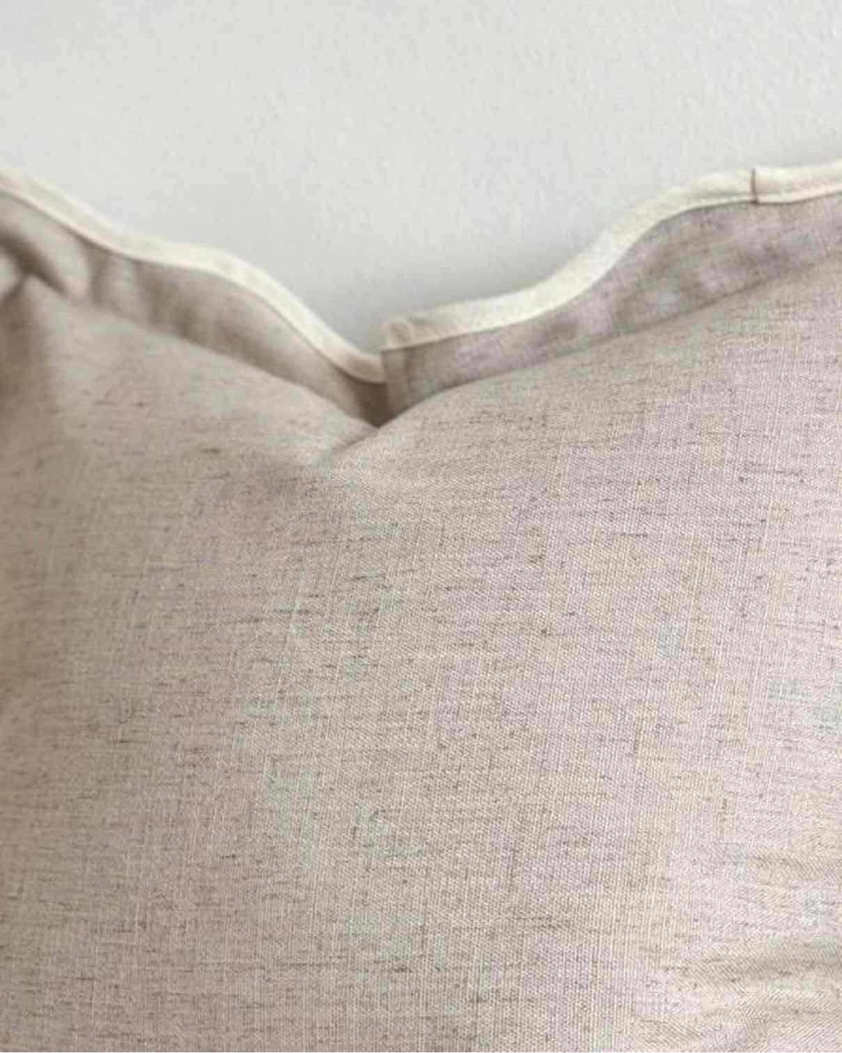 Chloe Beige And Cream Scalloped Edge Cushion Cover