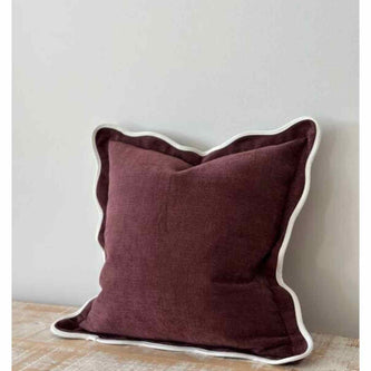 Chloe Burgundy Square Scalloped Cushion Cover