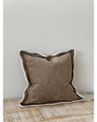 Chloe Coffee Brown And Cream Scalloped Cushion Cover