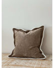 Chloe Coffee Brown And Cream Scalloped Cushion Cover