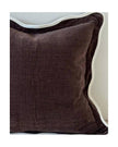Chloe Coffee Brown Square Scalloped Cushion Cover