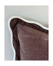 Chloe Coffee Brown Square Scalloped Cushion Cover
