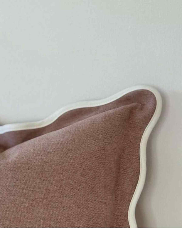 Chloe Dusty Pink Rectangle Scalloped Cushion Cover