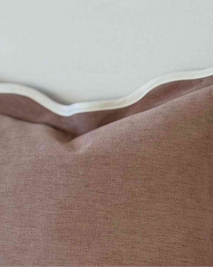 Chloe Dusty Pink Rectangle Scalloped Cushion Cover